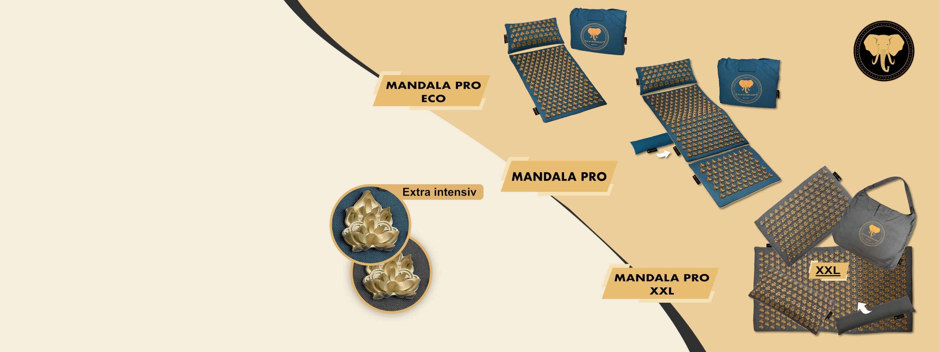 Akupressurmatte Mandala Pro von Calm Elephant - Intensive Matten für Fortgeschrittene Nutzer